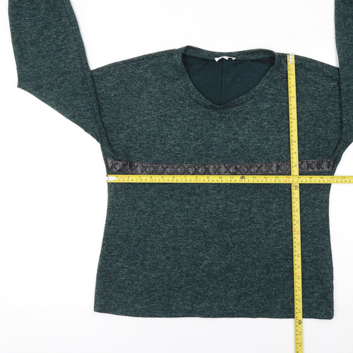 Co&Co Women’s Green V-Neck Long Sleeve Knit Jumper L