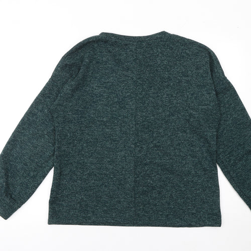 Co&Co Women’s Green V-Neck Long Sleeve Knit Jumper L