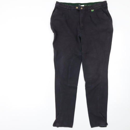 Rhinegold Mens Black Large Riding Trousers Stretch Cotton Blend