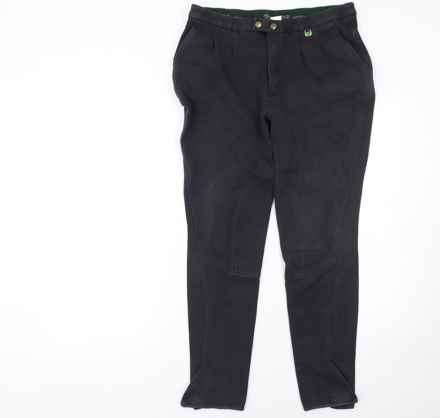 Rhinegold Mens Black Large Riding Trousers Stretch Cotton Blend