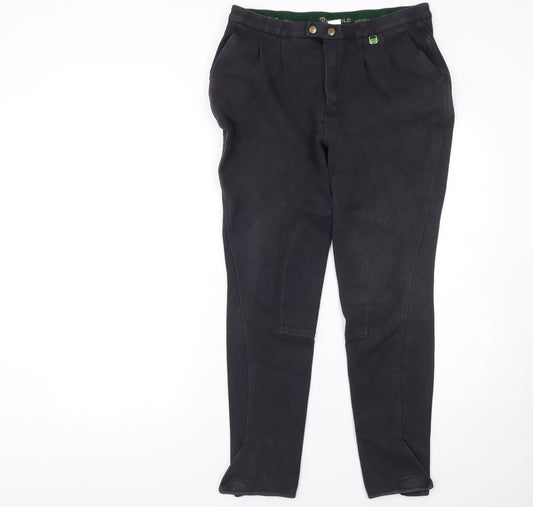 Rhinegold Mens Black Large Riding Trousers Stretch Cotton Blend