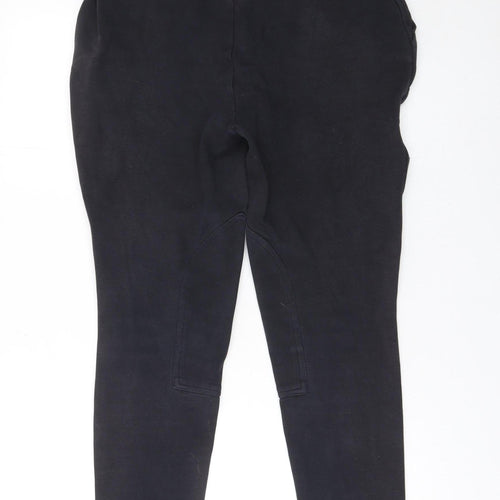 Rhinegold Mens Black Large Riding Trousers Stretch Cotton Blend