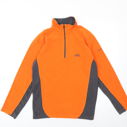 Trespass Men's Orange XS 1/4 Zip Fleece Pullover Sweatshirt