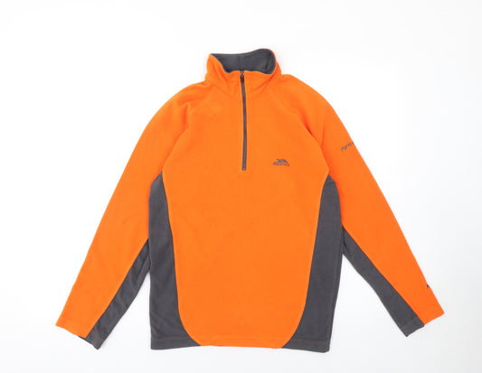 Trespass Men's Orange XS 1/4 Zip Fleece Pullover Sweatshirt