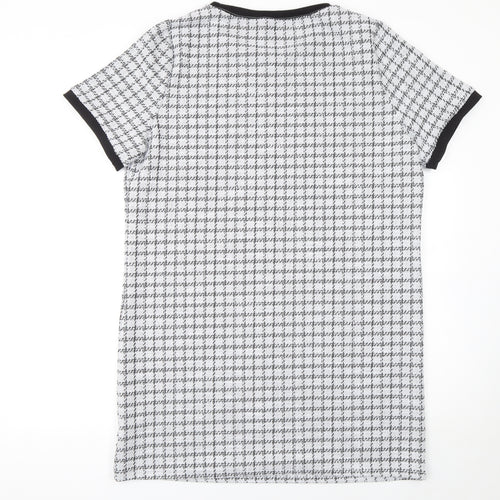 Dazy Women Grey Check Short Sleeve T-Shirt Dress 2XL