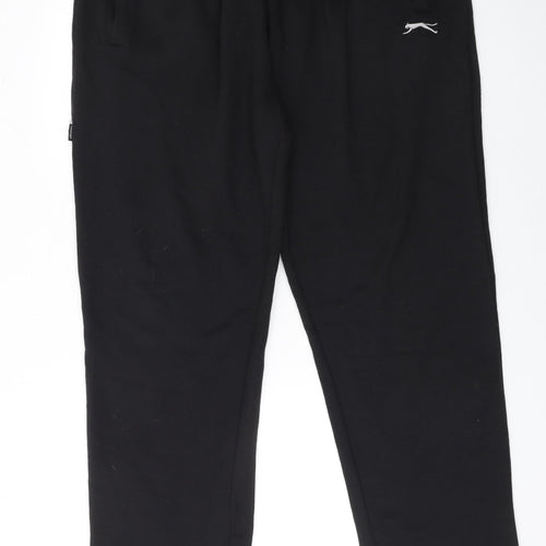 Slazenger Mens Black XXL Jogger Sweatpants Cotton Blend Relaxed Fit