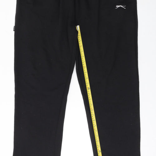 Slazenger Mens Black XXL Jogger Sweatpants Cotton Blend Relaxed Fit