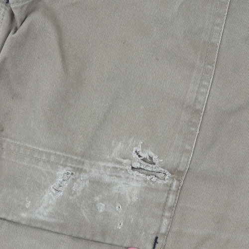 Dickies Men's Beige Cargo Workwear Trousers Size 36S Cotton Durable