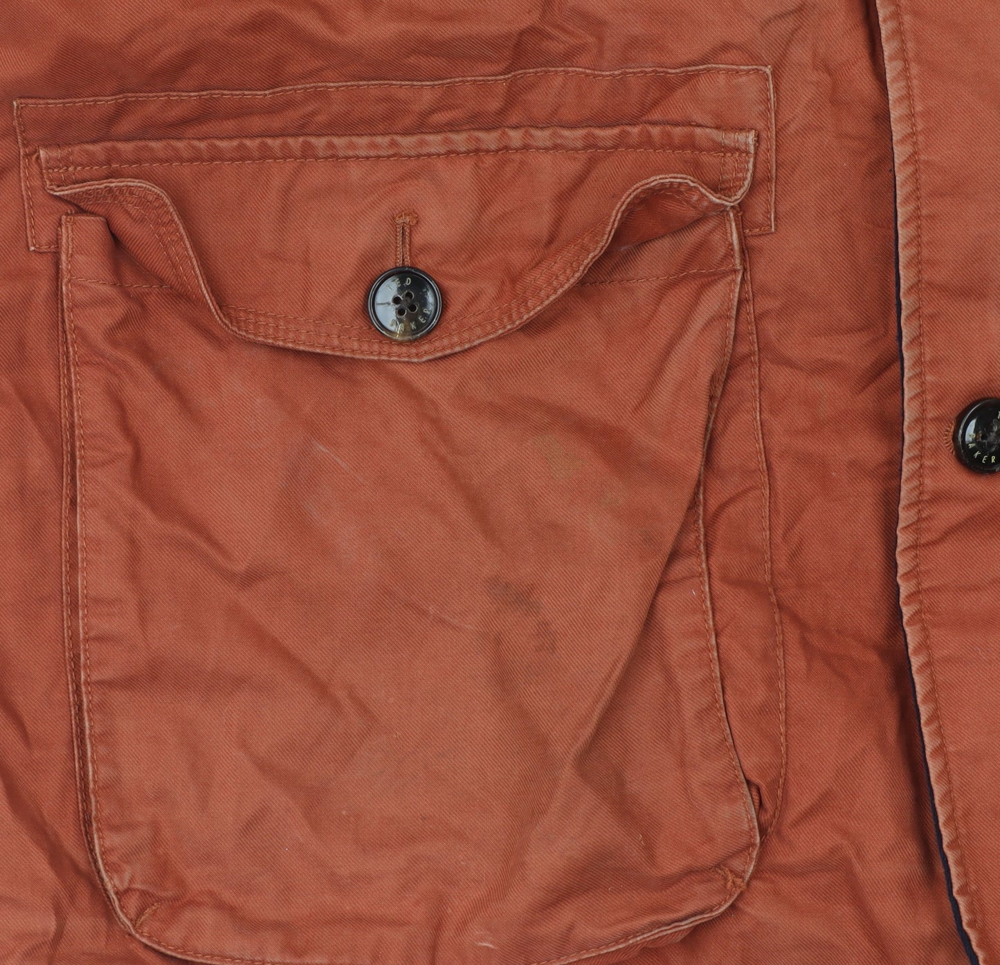 Ted Baker Men's Brown L Hooded Cotton Parka Coat with Faux Fur Trim