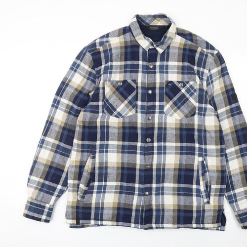 Regatta Great Outdoors Men's Blue Checked Long Sleeve Cotton Shirt L