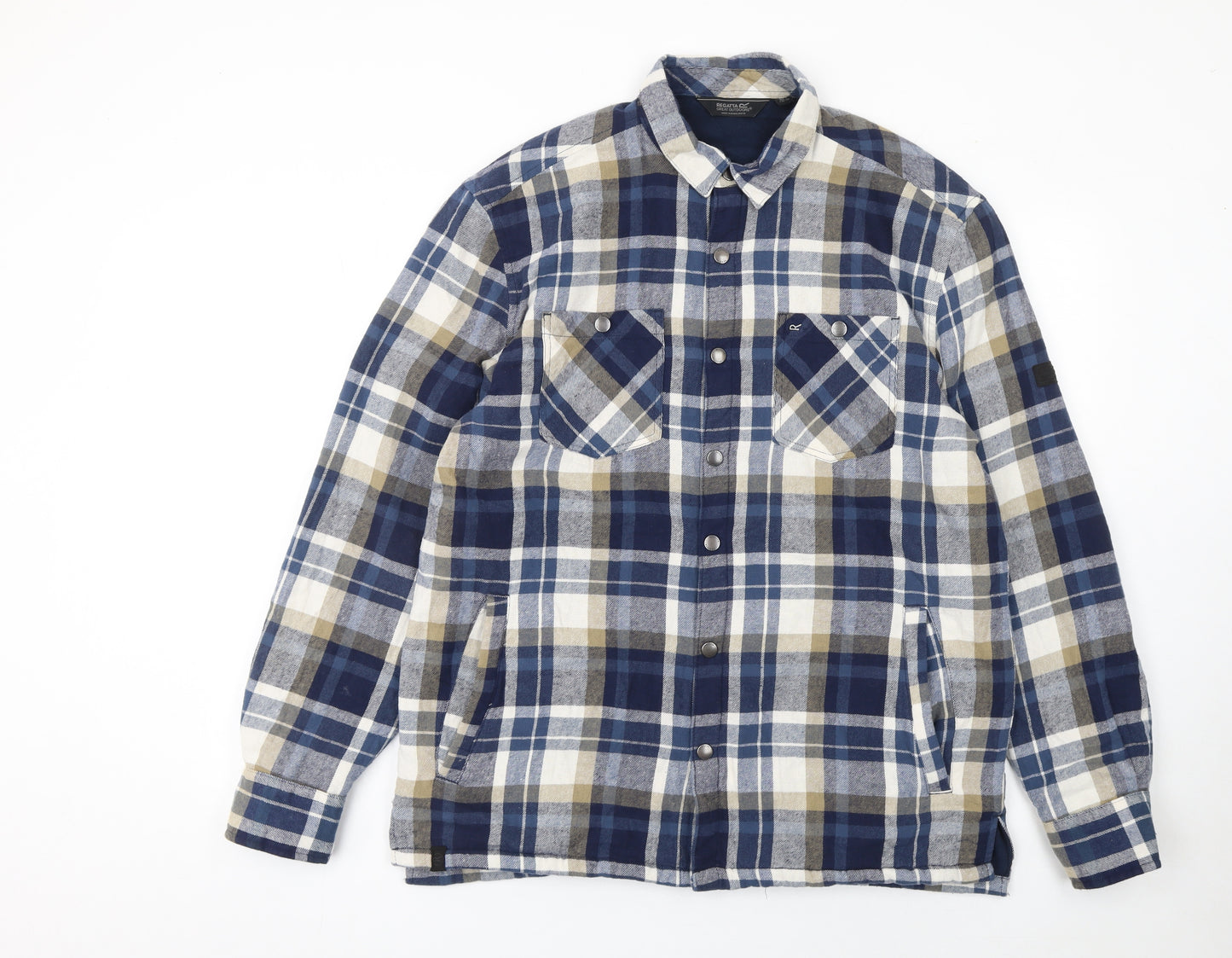 Regatta Great Outdoors Men's Blue Checked Long Sleeve Cotton Shirt L