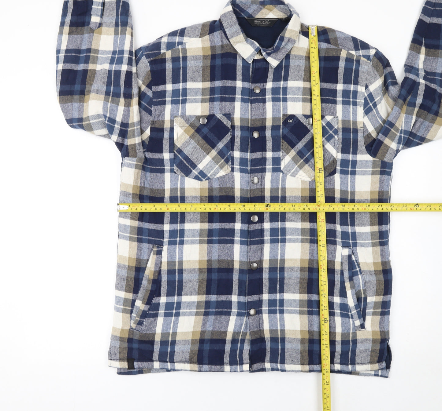 Regatta Great Outdoors Men's Blue Checked Long Sleeve Cotton Shirt L