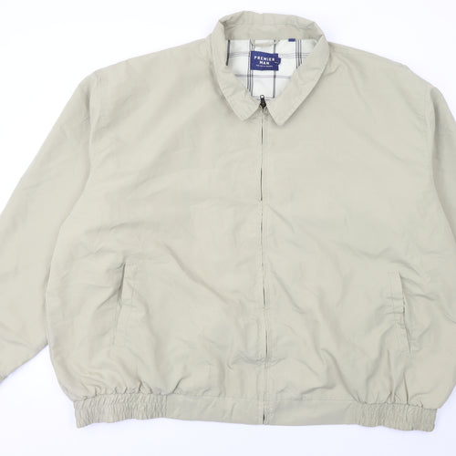 Premier Man Beige 4XL Men's Basic Full Zip Lined Casual Jacket