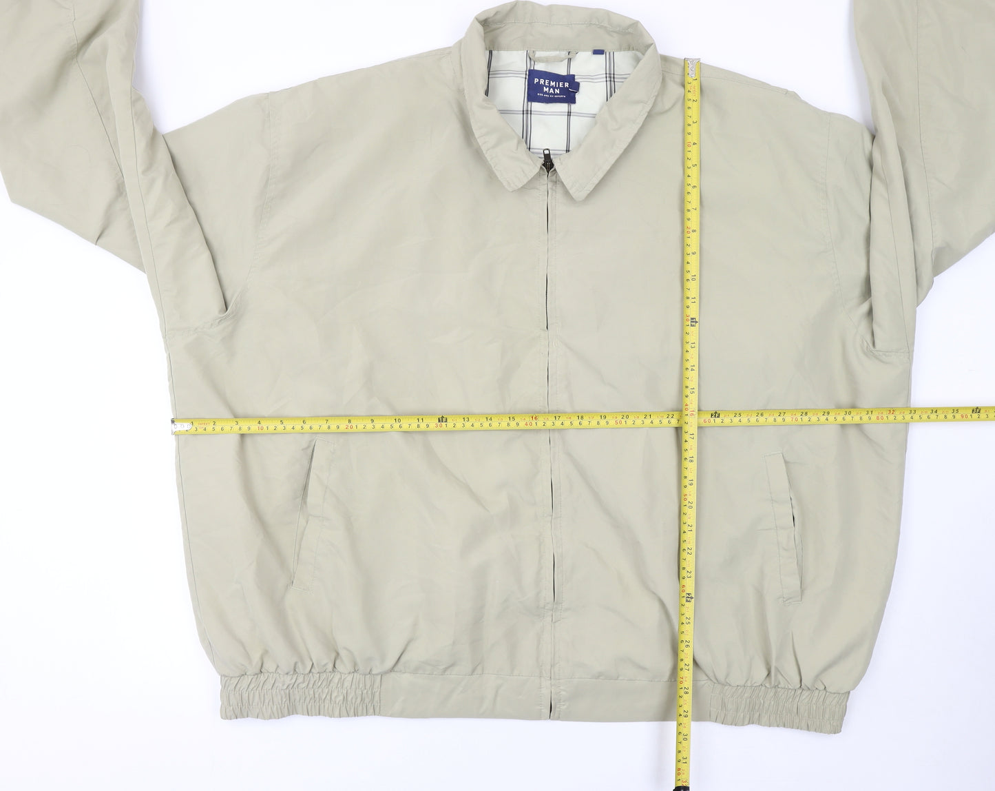 Premier Man Beige 4XL Men's Basic Full Zip Lined Casual Jacket