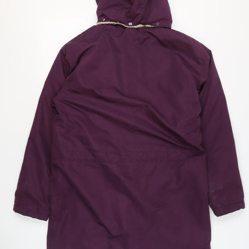 Cotton Traders Men's Purple Parka Coat M Hooded Lined Winter Jacket