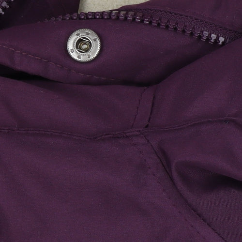 Cotton Traders Men's Purple Parka Coat M Hooded Lined Winter Jacket