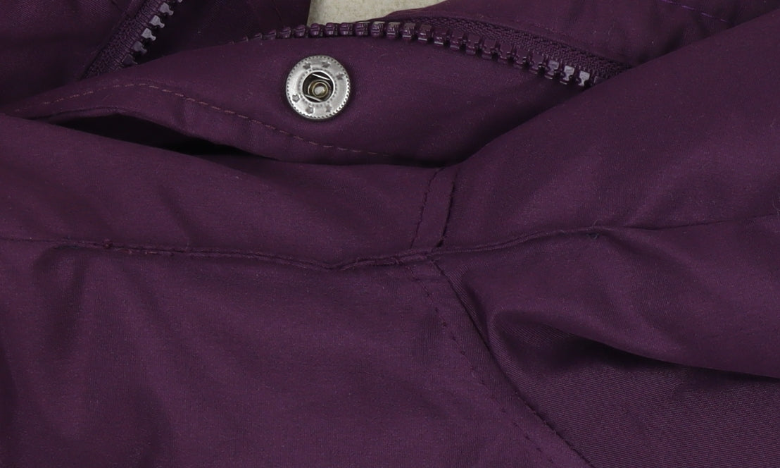 Cotton Traders Men's Purple Parka Coat M Hooded Lined Winter Jacket