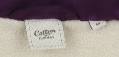 Cotton Traders Men's Purple Parka Coat M Hooded Lined Winter Jacket