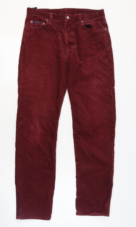 Calvin Klein Jeans Men's Red Corduroy Chino Trousers Size 34