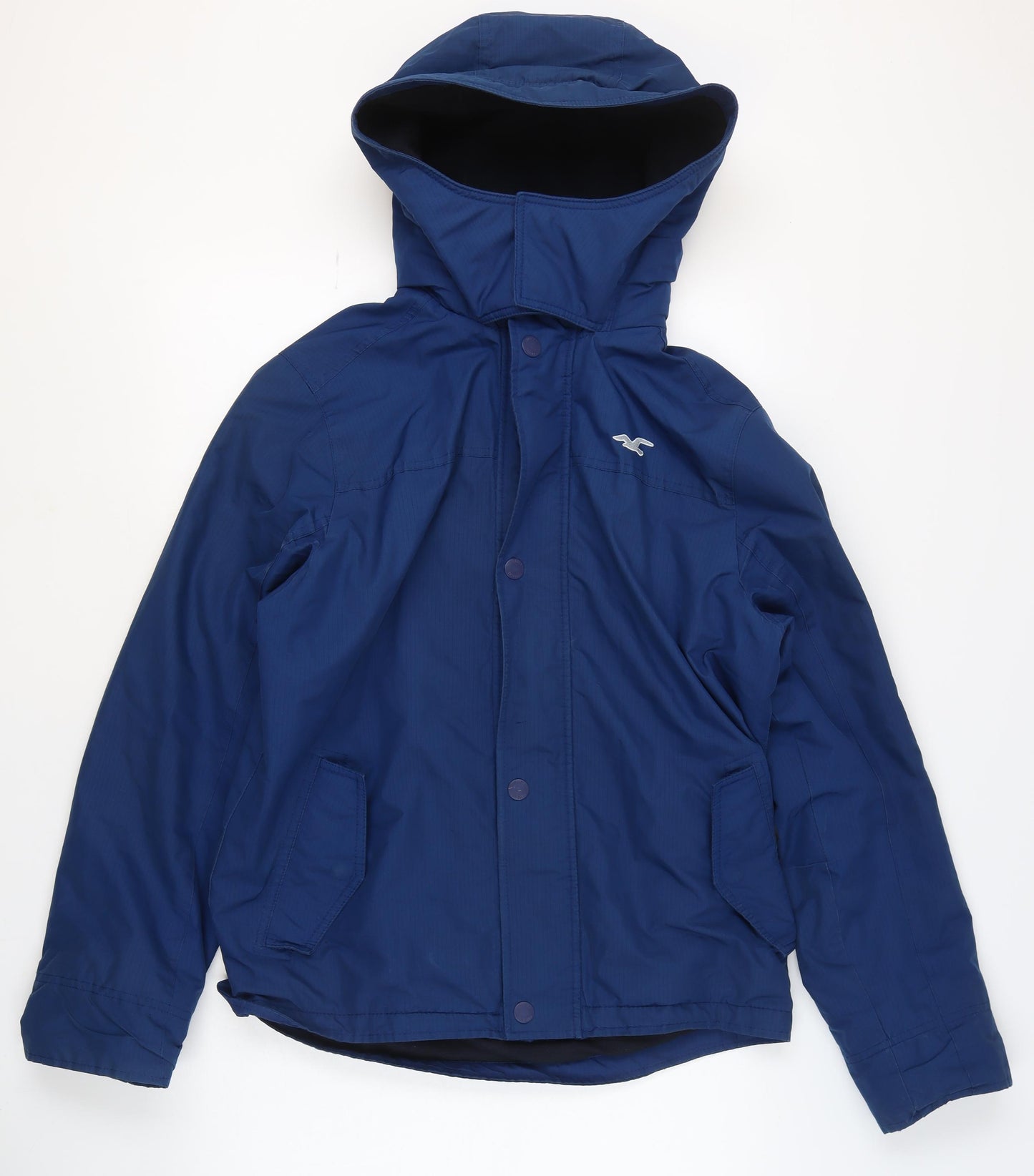 Hollister Men's Blue L All-Weather Hooded Waterproof Jacket