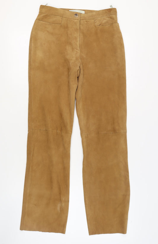 Kaliko Women’s Brown Suede Straight Trousers Size 10