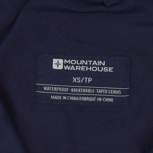 Mountain Warehouse Mens Blue XS Waterproof Hooded Parka Jacket
