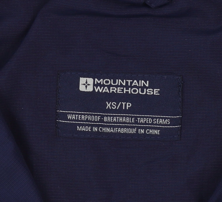 Mountain Warehouse Mens Blue XS Waterproof Hooded Parka Jacket