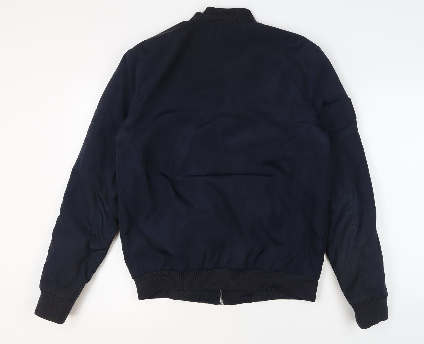 Soviet Men's Blue Bomber Jacket S Embroidered Military Style