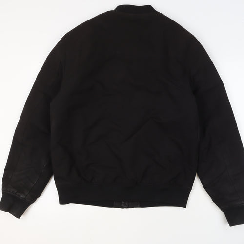 Firetrap Men's Black Bomber Jacket Size L Full Zip Softshell