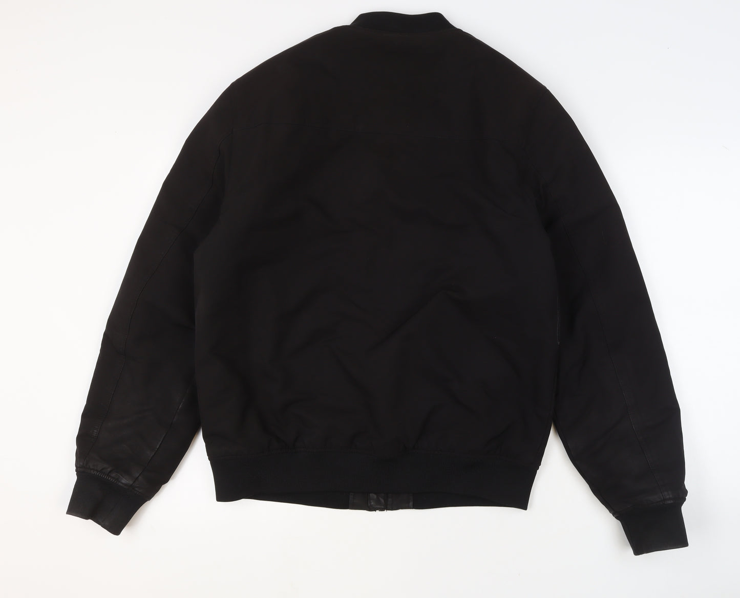 Firetrap Men's Black Bomber Jacket Size L Full Zip Softshell