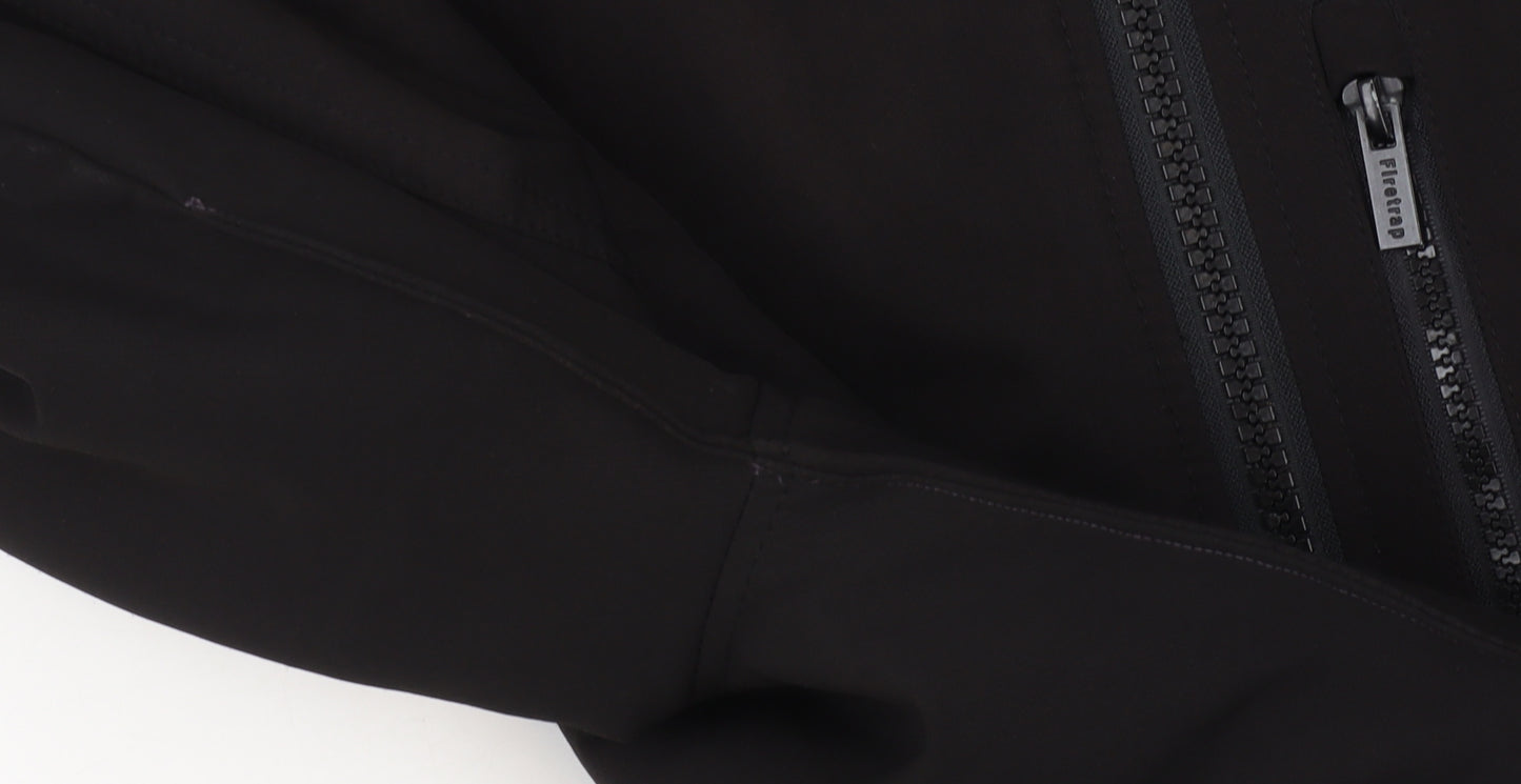 Firetrap Men's Black Bomber Jacket Size L Full Zip Softshell