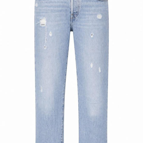 Levi's Premium Men's Blue Light Wash Distressed Straight Jeans W27 L28