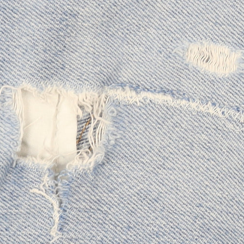 Levi's Premium Men's Blue Light Wash Distressed Straight Jeans W27 L28