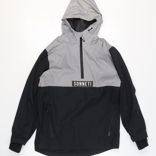 Sonneti Boys Grey Black 12-13 Years Anorak Hooded Jacket