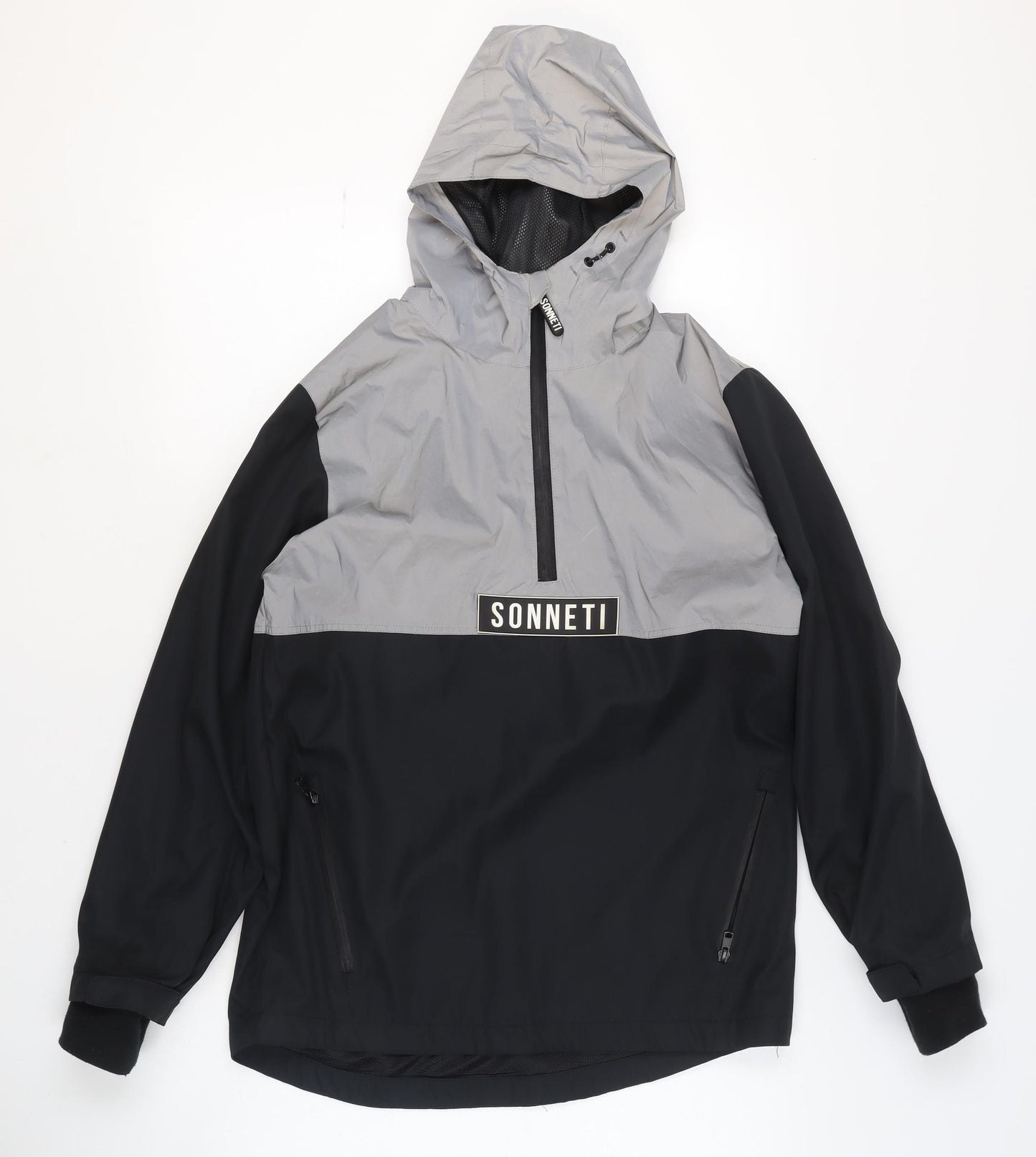 Sonneti Boys Grey Black 12-13 Years Anorak Hooded Jacket