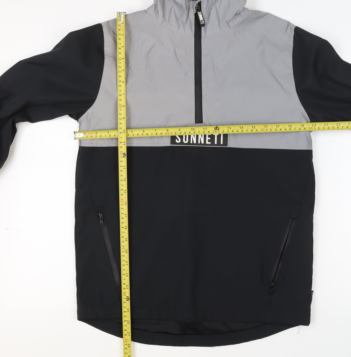 Sonneti Boys Grey Black 12-13 Years Anorak Hooded Jacket