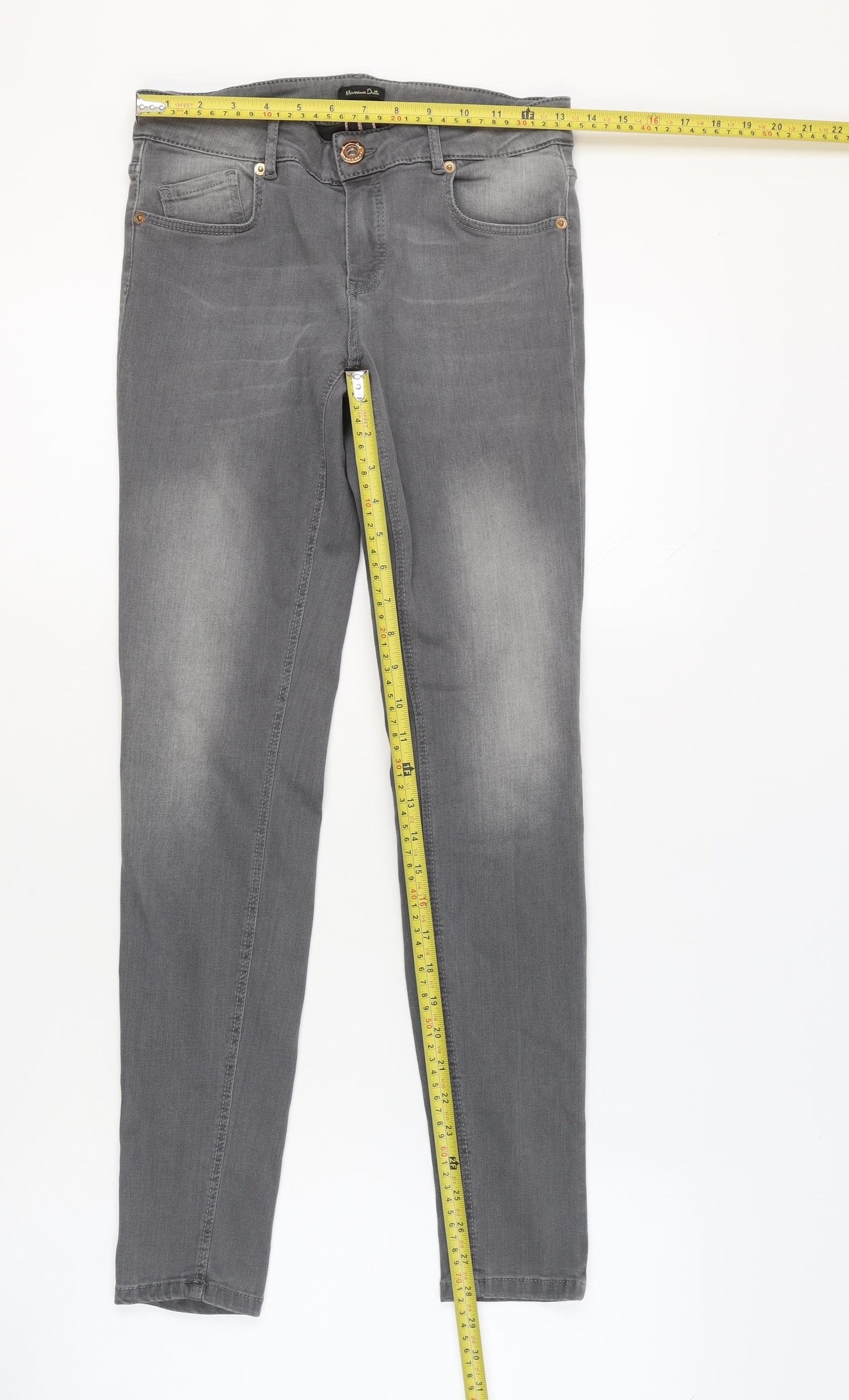 Massimo Dutti Men’s Grey Skinny Fit Denim Jeans Size 28