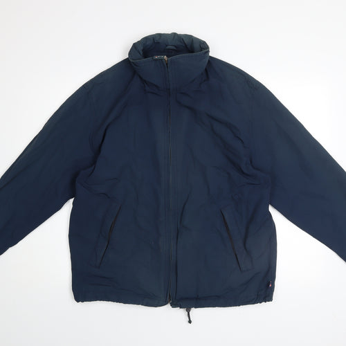 JEFF&CO Men Blue S Basic Jacket Full Zip Lined Cotton Nylon