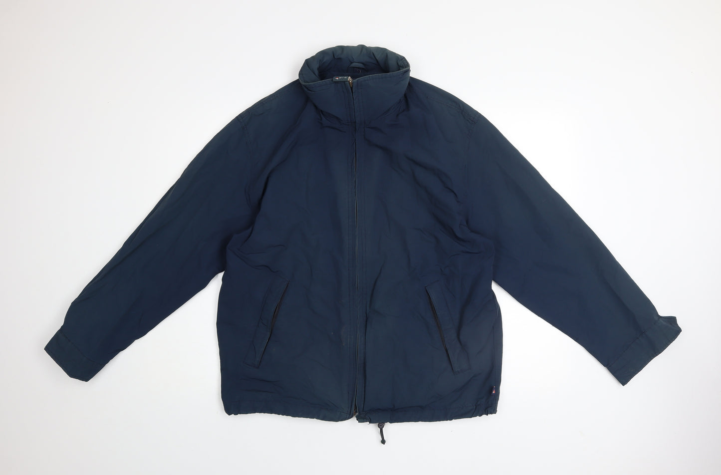 JEFF&CO Men Blue S Basic Jacket Full Zip Lined Cotton Nylon