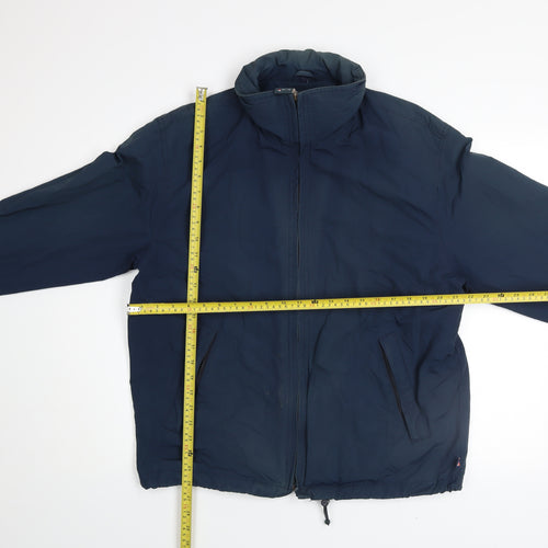 JEFF&CO Men Blue S Basic Jacket Full Zip Lined Cotton Nylon