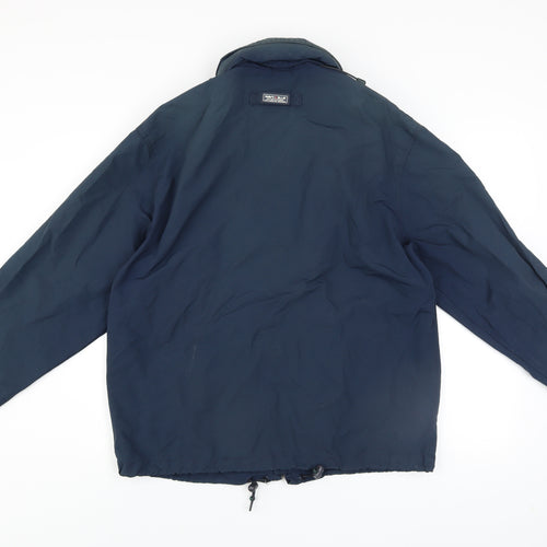 JEFF&CO Men Blue S Basic Jacket Full Zip Lined Cotton Nylon