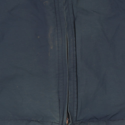 JEFF&CO Men Blue S Basic Jacket Full Zip Lined Cotton Nylon