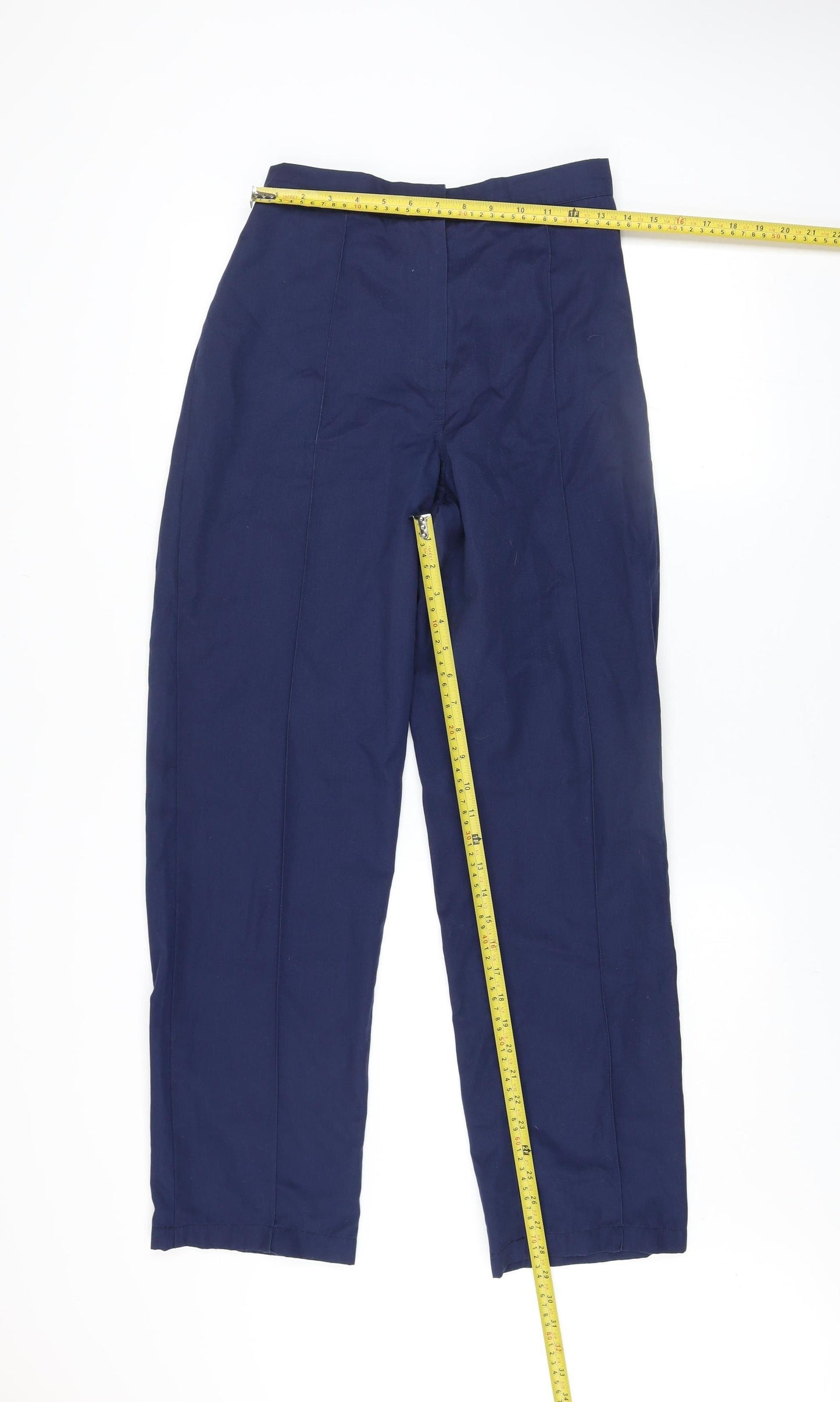 Simon Jersey Womens Blue Workwear Trousers Size 12 Elastic Waist