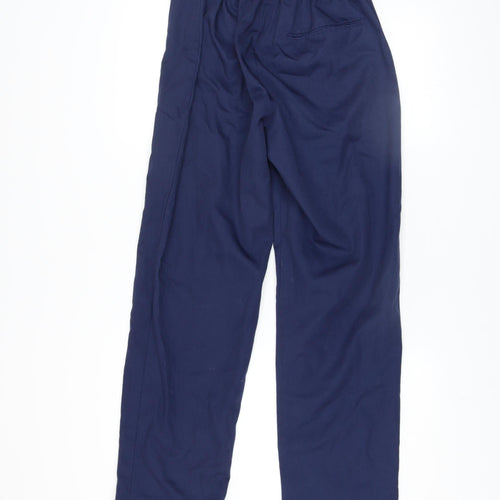 Simon Jersey Womens Blue Workwear Trousers Size 12 Elastic Waist