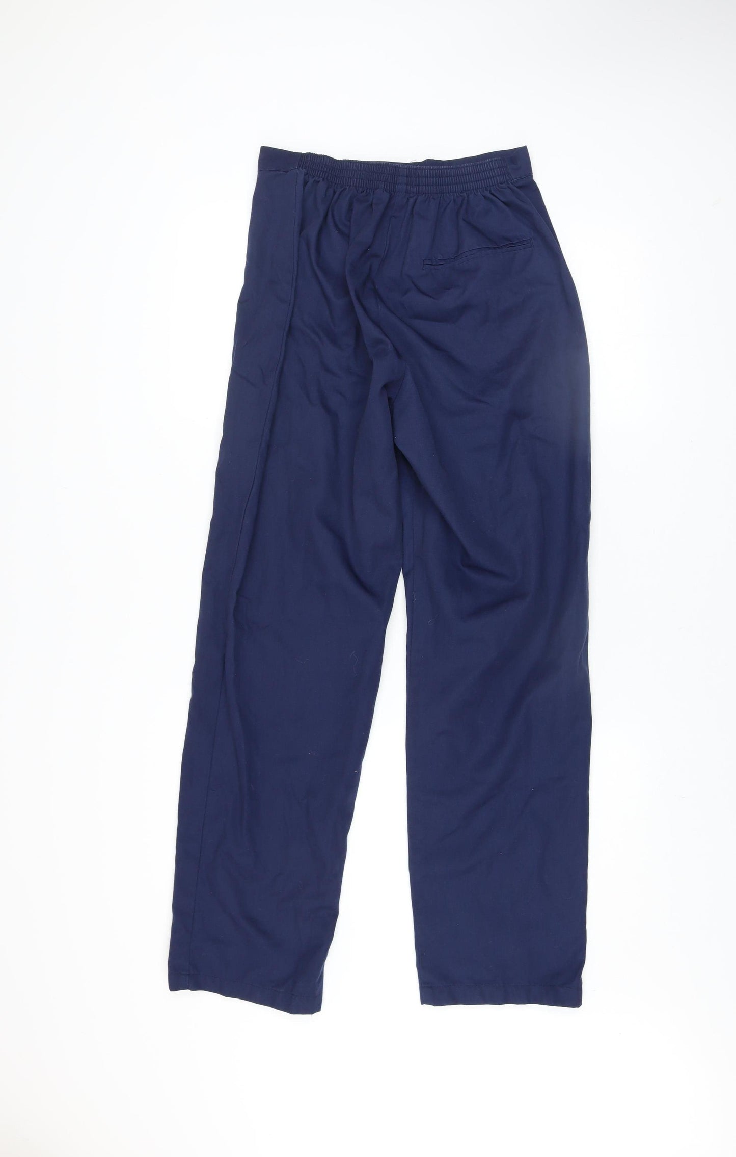 Simon Jersey Womens Blue Workwear Trousers Size 12 Elastic Waist