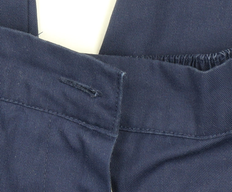 Simon Jersey Womens Blue Workwear Trousers Size 12 Elastic Waist