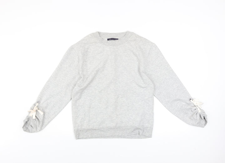 Marks and Spencer Women's Grey Marl Tie Sleeve Sweatshirt UK 8