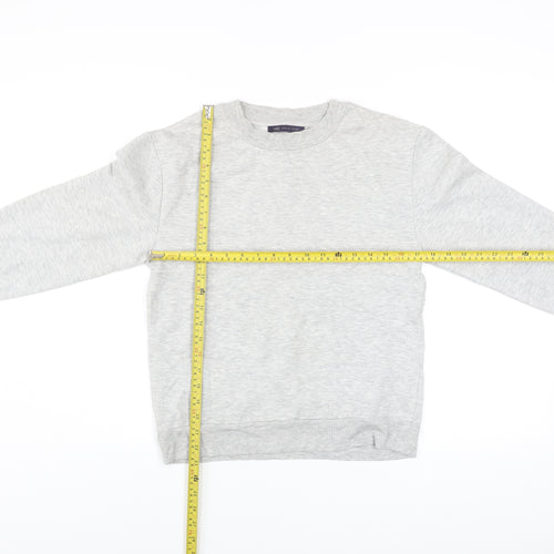 Marks and Spencer Women's Grey Marl Tie Sleeve Sweatshirt UK 8