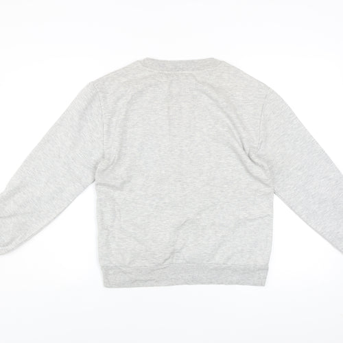 Marks and Spencer Women's Grey Marl Tie Sleeve Sweatshirt UK 8