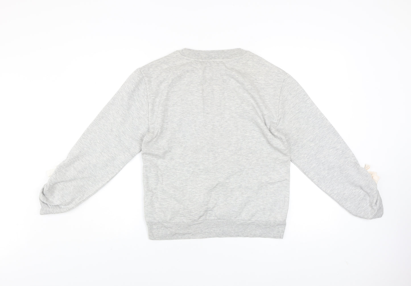 Marks and Spencer Women's Grey Marl Tie Sleeve Sweatshirt UK 8